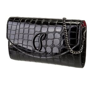 Christian Louboutin Croc-Embossed Chain Shoulder Bag